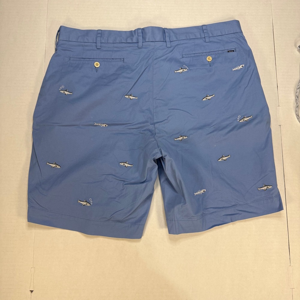 Polo Ralph Lauren Men's 38 Light Blue Embroidered Fish Chino Shorts - Picture 9 of 9